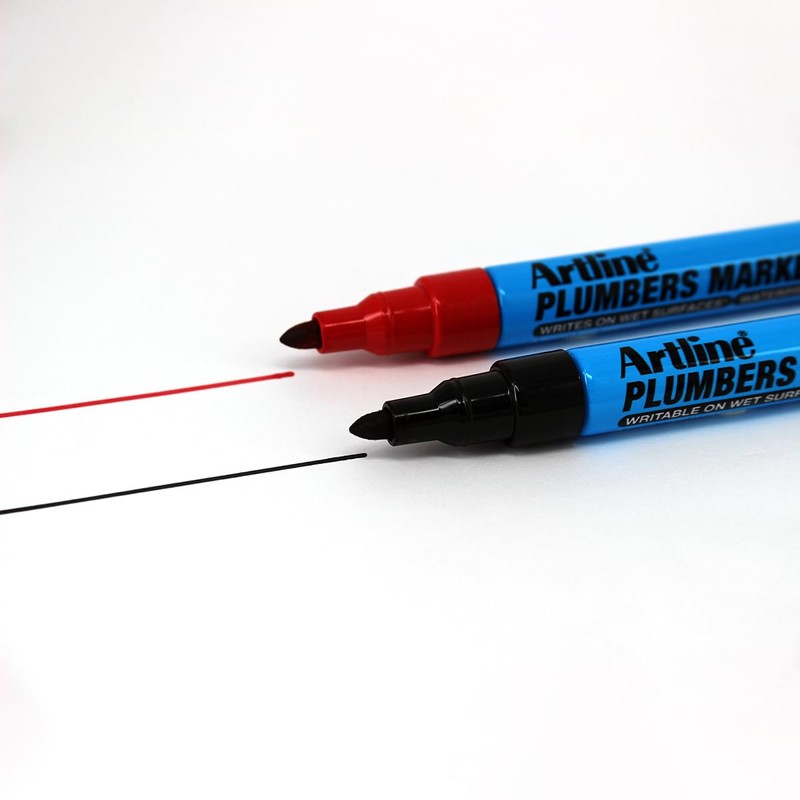 Artline Plumbers Permanent Markers, Professional Series, For Use On Wet