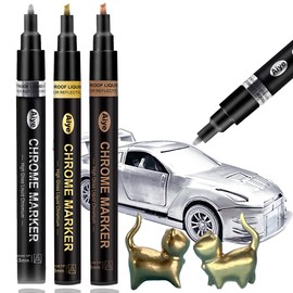 Metallic Gold Silver Copper Marker,Liquid Chrome Pens DIY Marker,Liquid Chrome Oil-based Paint Marker Pen for Any Surfac 3pcs 1-3mm