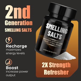 Athletic Power Salts - 3-Second Wake-Up for Weightlifting, Fitness | Work, Study, Driving | Double Strength Formula, Non-Irritating, Pocket-Sized, Long-Lasting Focus, 10+ Uses - 0807-3