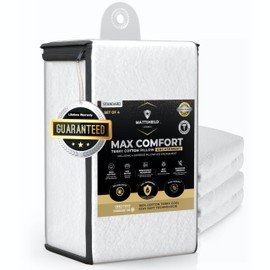 Set of 4 Standard Size Cotton Terry Top Pillow Protectors with Zipper - 100% Waterproof, Bed Bug-Proof, Premium Breathable and Skin-Friendly Cotton Pillow Covers