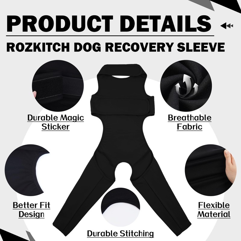 ROZKITCH Dog Surgery Recovery Sleeve Rear Right Left Leg, Pet