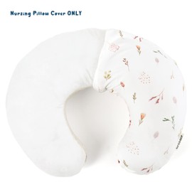 GRSSDER Nursing Pillow Cover Stretchy Minky Removable Nursing Covers for Breastfeeding Pillows, Ultra Soft Comfortable Slipcover for Boy and Girls, Pretty Watercolor Rose Flora, Orange Pink