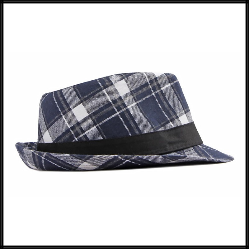 White Fang CZ101 Madras Check Hat, Medium Folding Hat, Fashionable