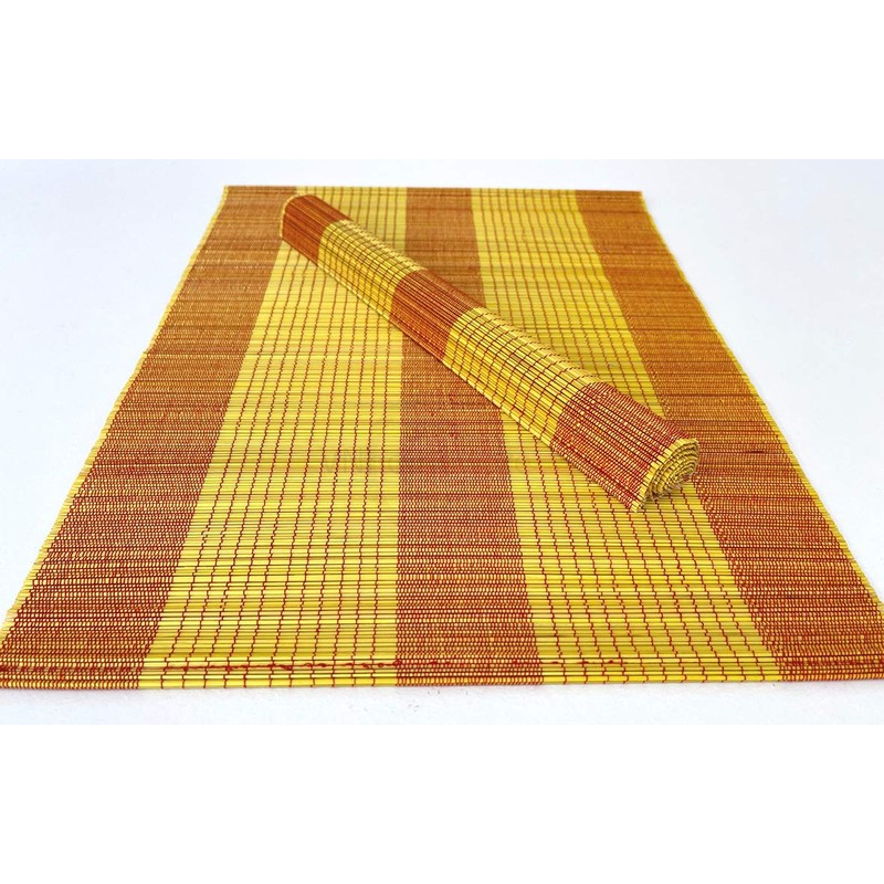 vnhomeware Bamboo Placemats Pack Of 6 Handmade Wooden Mats Eco