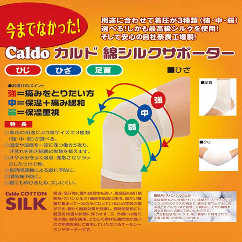 カルド綿 シルクサポーター ひざ用 Mサイズ 中