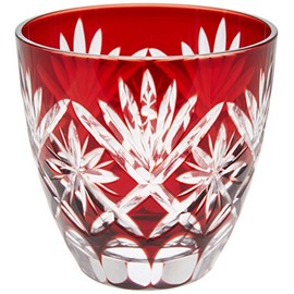 Tajima Glass TG98-203-1R Edo Kiriko Hoshiko, Gui Cup, 2.5 fl oz (75 ml), Red