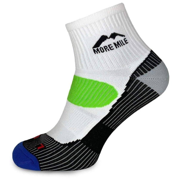 More Mile Men's Miami Running Socklets White 42317, White, 9-11