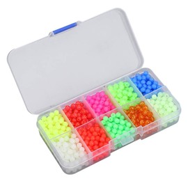 Pack of 1000 Plastic Box Bright Colour Fishing Glow Loose Beads Kit Fishing Lures Tools Assorted Fishing Beads
