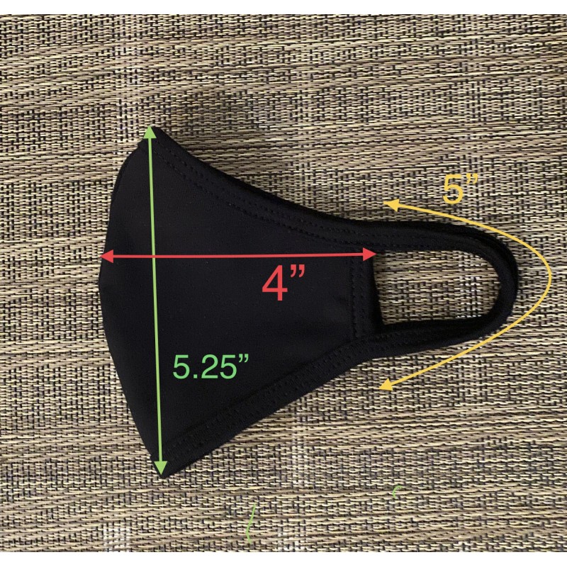 Black Cloth Face Mask Washable Reusable Made In USA -