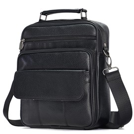 JOYIR Genuine Leather Small Messenger Bag for Men Crossbody Shoulder Purse Casual Sling Bag for Travel Business Work