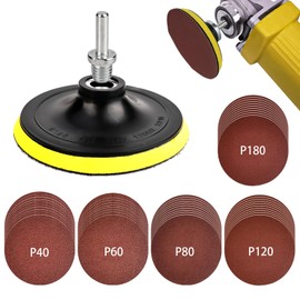 Trendecor 50 PCS 125mm Sanding Discs, 5 Inch Sanding Discs for Angle Grinder with Hook and Loop Backing Pad M14 Threads 40/60/80/120/180 Grit Sanding Pads for Wood Metal Car Polishing