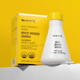 Wise 비타민마을 비타민D 3000IU 총360정 2병 12개월분 Vitamin Village Vitamin D 3000 IU Total 360 Tablets 2 Bottles 12-Month Supply