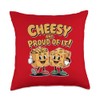 Cheesy and Proud Funny Mac And Cheese Lover Cartoon Pun