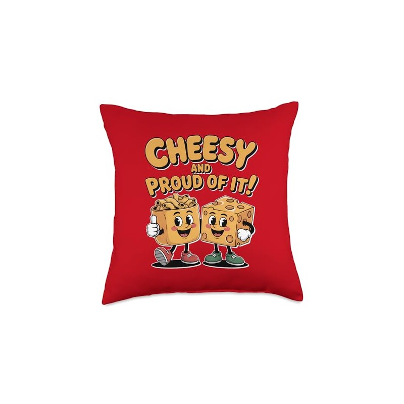 Cheesy and Proud Funny Mac And Cheese Lover Cartoon Pun