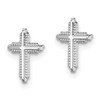10K Solid White Gold Holy Cross Studs Religious Christian Earrings
