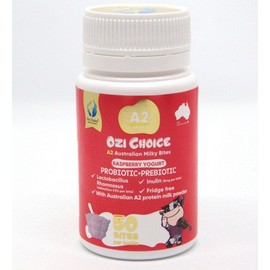 Ozi Choice A2 Australian Milky Bites Probiotics Raspberry Yogurt Flavour 50 Bites
