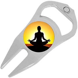 NewCharms Yoga Meditation Golf Ball Marker Divot Repair Tool Bottle Opener