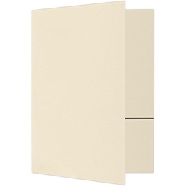 LUXPaper 6" x 9" Small Presentation Folders | Two Pocket | Sterling Gray Linen | 100lb. Cover | 50 Qty