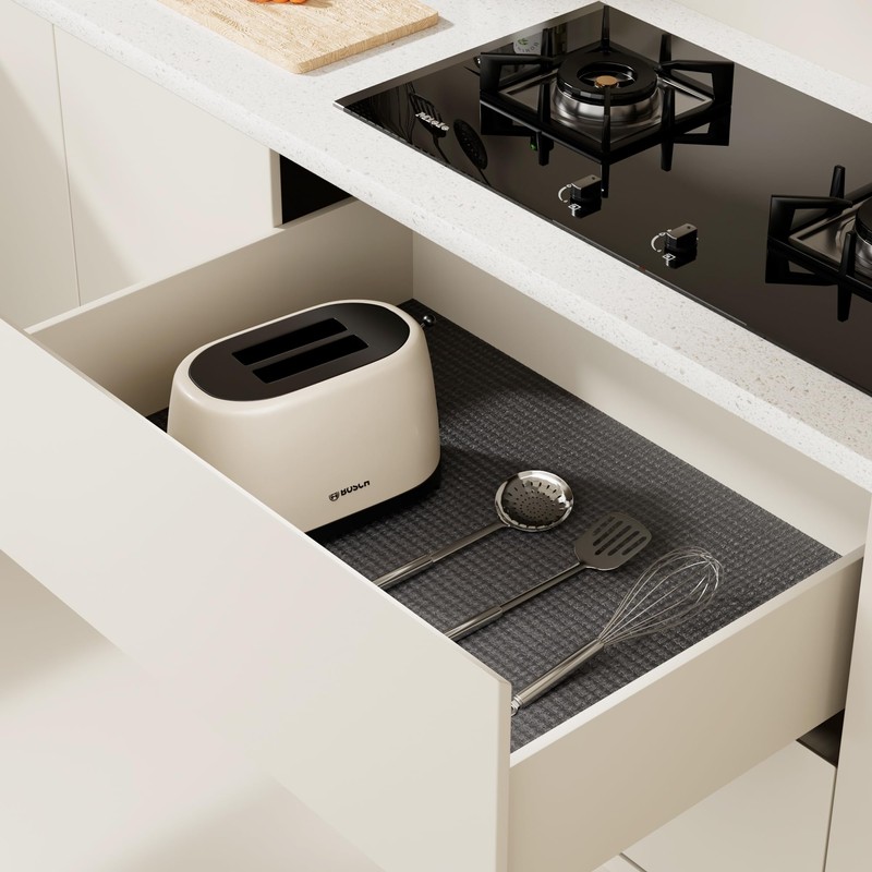 Black Shelf Liner for Under Sink, Strong Grip Non-Slip, 5