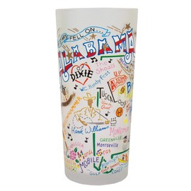 catstudio Alabama Drinking Glass | Geography Inspired Artwork Printed on a Frosted Cup