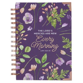 Christian Art Gifts Purple Journal w/Scripture Lord's Mercies Large Bible Verse Notebook, 192 Ruled Pages, Lam. 3:22-23 Bible Verse