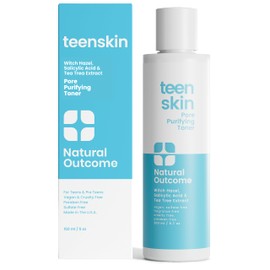 Acne Clarifying Face Toner for Teens by Natural Outcome Skin Care - Salicylic Acid Facial Astringent to Clear Acne & Purify Pores - Fragrance Free, Alcohol Free 6.7 oz