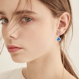 Star Moon Hoop Earrings Sterling Silver Moon and Star Dangling Earrings Star Moon Jewellery Gifts for Women Girls (star moon earrings)