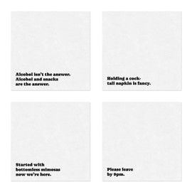 Snarky Party Cocktail Napkins / 48 Hilarious Napkins / 4 Funny Phrases Designs/Party Supplies Humorous 4 3/4" x 4 3/4" Beverage Napkin Set/Made In The USA