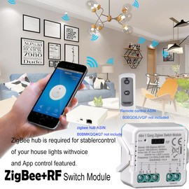 ZigBee Smart Mini DIY Rf Switch Modul Lichter kompatibel mit Smart Life/Tuya App, 1Gang funktioniert mit Zigbee 3.0 Gateway Hub 220V-240V Kompatibel mit Alexa und Google Home