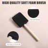 Bewudy 4 Pcs Foam Paint Brushes, Wood Handle Sponge Brushes