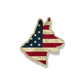 Dog Sticker Rustic K9 Head American Flag German Shepherd Cup Cooler Laptop Tablet Car Vehicle Window Bumper Decal Graphic