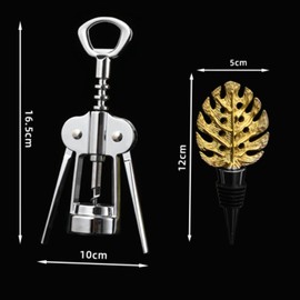 Jagney Premium Zinc Alloy Wing Corkscrew Wine Opener Set - Upgraded Cork Screw for Effortless Opening, Ergonomic Non-Slip Handle & Multifunctional Bottle Opener with Stopper