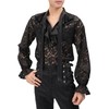 PROCOS Mens Pirate Vampire Gothic Shirt Rose Shaped Lace Shirt