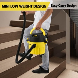 SIPPON Wet-Dry Vacuum, 3-in-1 Portable Shop Vacuum Cleaner with 2 Peak HP Power Suction, Lightweight Wet Dry Vacuum with Blower & Wall Mount Design for Car, Pet Hair, Hard Floor (High)