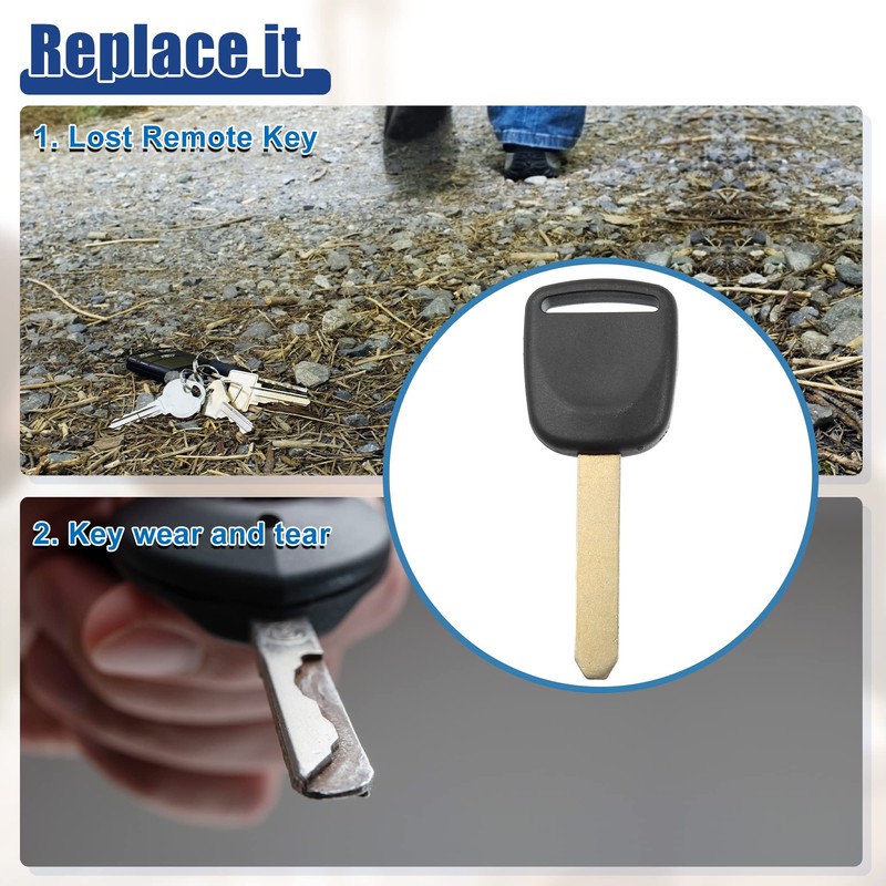 ACROPIX Uncut Ignition Transponder Key Fit for Honda Civic CR-V