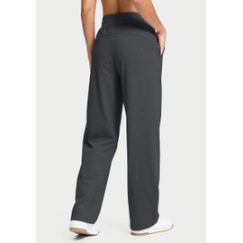 Soothfeel Women's Cotton Sweatpants Lounge Sweat Pants High Waisted Open Bottom Casual Yoga Pants for Women with Pockets, Charcoal, M