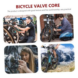 Gatuida 6Pcs Bicycles Tubeless Presta Valve Cores Copper Material for Safe Installation Core Remover Tool