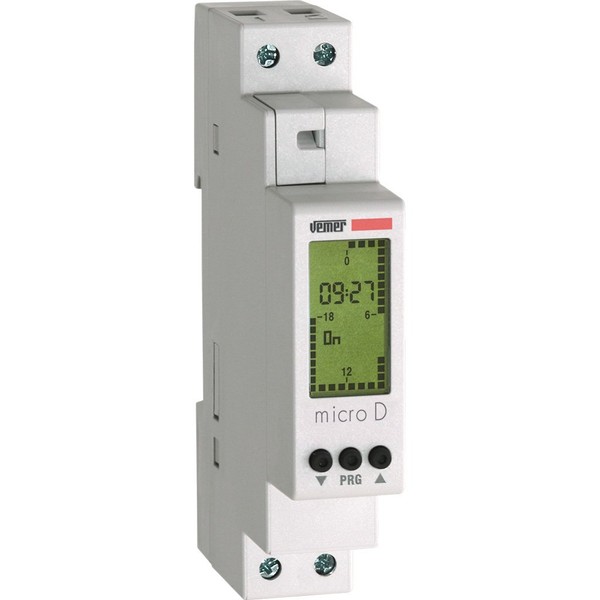 VEMER VE758100 Micro D Digital Timer with Daily Programming, DIN