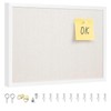 OWLKELA 11"x14.6" inch Bulletin Board with Linen, White Wood Style