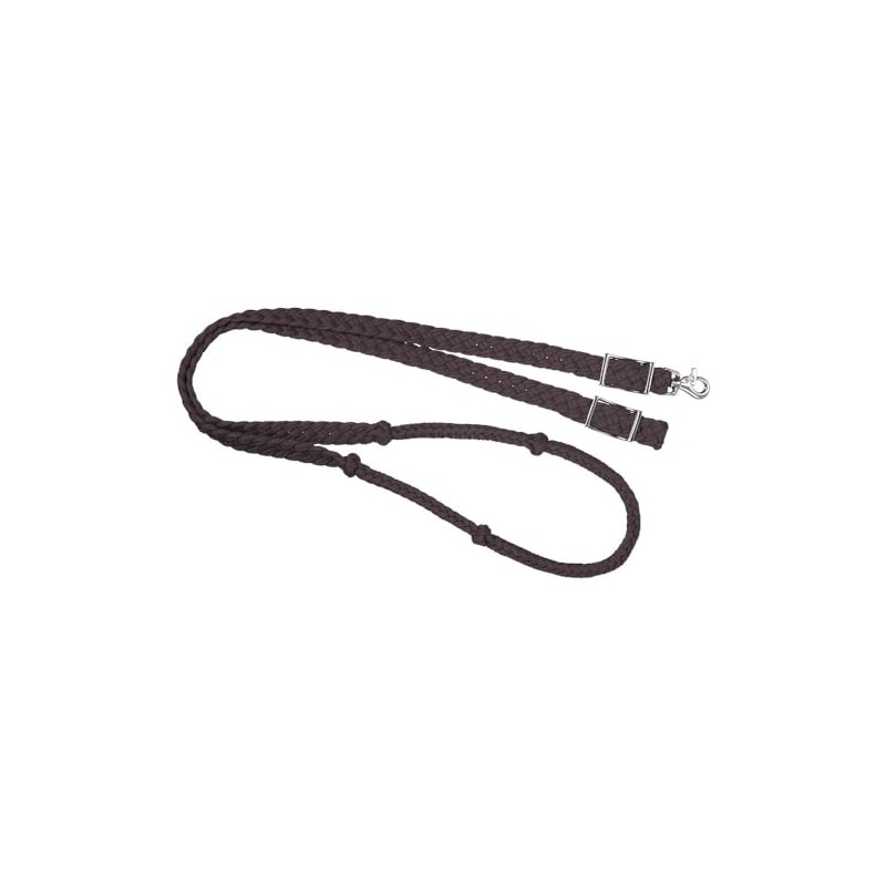Tough 1 Knotted Cord Roping Reins, Brown