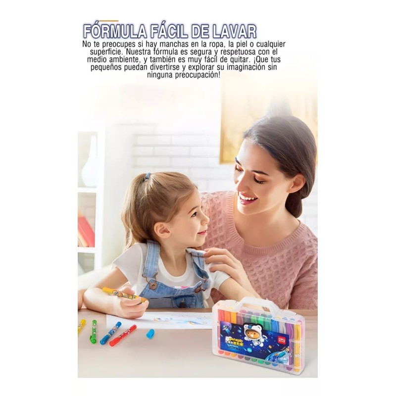 Yooshi Deli Crayones Acuareables Pastel Al Óleo Color Girables 12pz