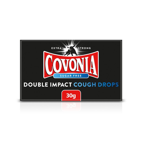 Covonia Double Impact Cough Drops - Strong Original Sugar Free, 30g