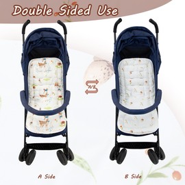 LAT Universal Pram Liner, Baby Pushchair Seat Liners, Cotton Double-Sided Use Baby Stroller Cushion Pad, Stroller Seat Pad for Toddler Infant 78x34cm