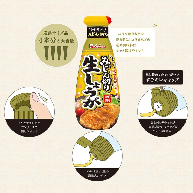 House Foods Minced Raw Ginger, 5.6 oz (160 g) x