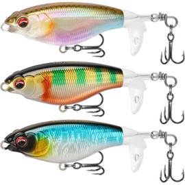 TRUSCEND Topwater Señuelos Flotantes de Pesca, Cebos Duros Artificiales, Cebos Flotantes Topwater, Señuelos de Crankbaits Realistas para Lubina
