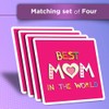 Vinyl Square Stickers (Set of 4) 10cm - Best Mom