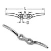 Stainless Steel Flag Pole Cleat Rounded - 150mm - A4