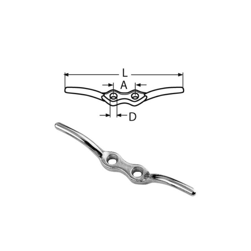 Stainless Steel Flag Pole Cleat Rounded - 150mm - A4