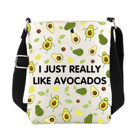 FUSTMW Avocado Crossbody Bag, Women's Small Avocado Print Bucket Bag with Shoulder Strap, 3 Compartments, Ideal for Active Women & Outdoor Enthusiasts