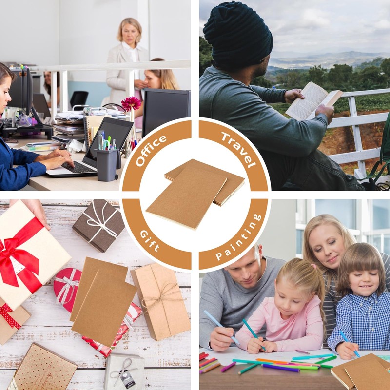 10 Pcs A6 Notebooks A6 Notepads Kraft Cover Notebooks Mini